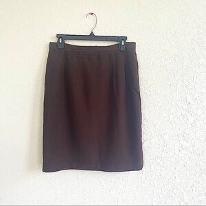 Women’s Brown 100% Wool Skirt 14.5” Waist 22.5” Length Business Casual Career